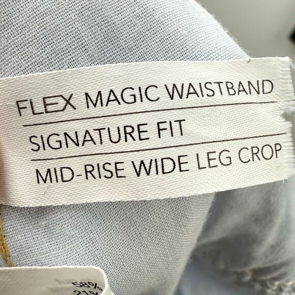 Lane Bryant Mid Rise Wide Leg Crop Jeans Signature Fit Flex Magic Waist 16 Long - Picture 9 of 12